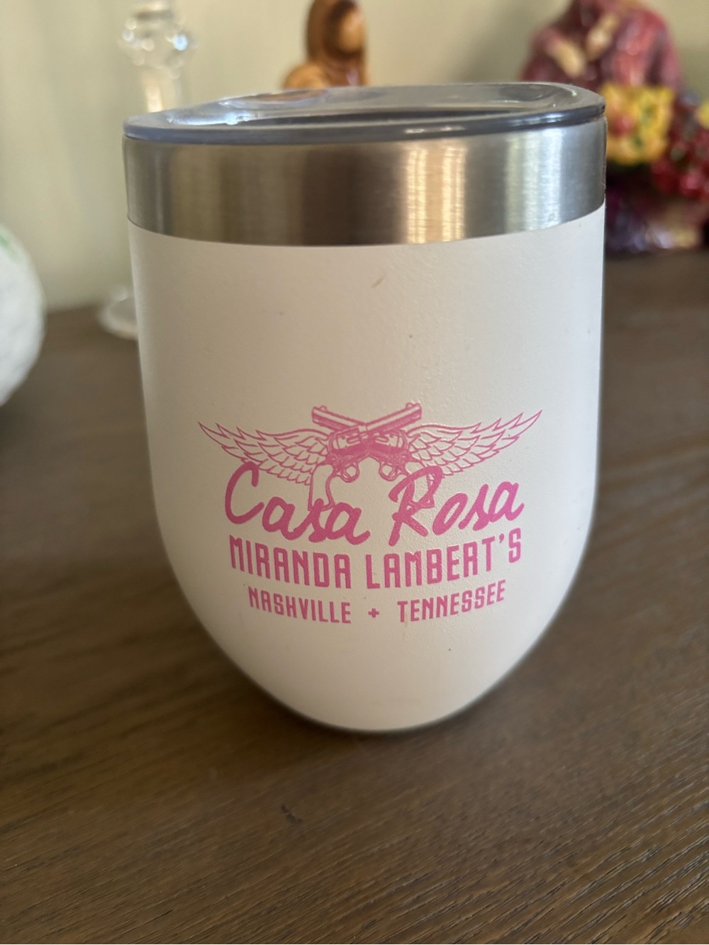 Casa Rosa Miranda Lambert's White Stainless Steel Wine Tumbler